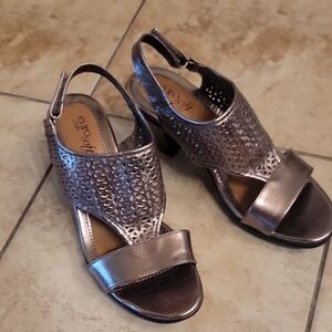 Chic Women's Metallic Heeled Sandals